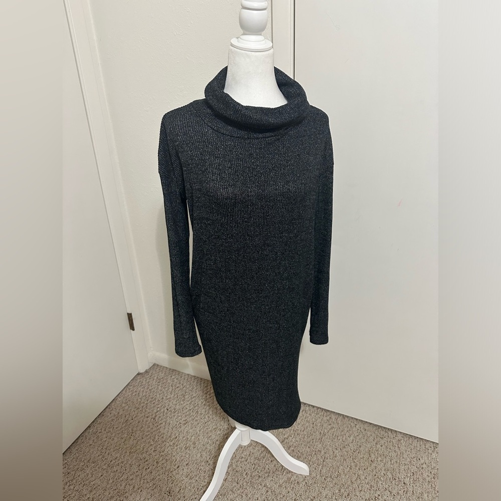 Gap gray cowl neck longsleeve workwear soft formal/casual dress